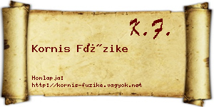 Kornis Füzike névjegykártya